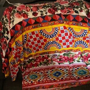 DOLCE & Gabbana silk top eu42 us6 will fit 8 floral Sicilian print RARE UNIQUE